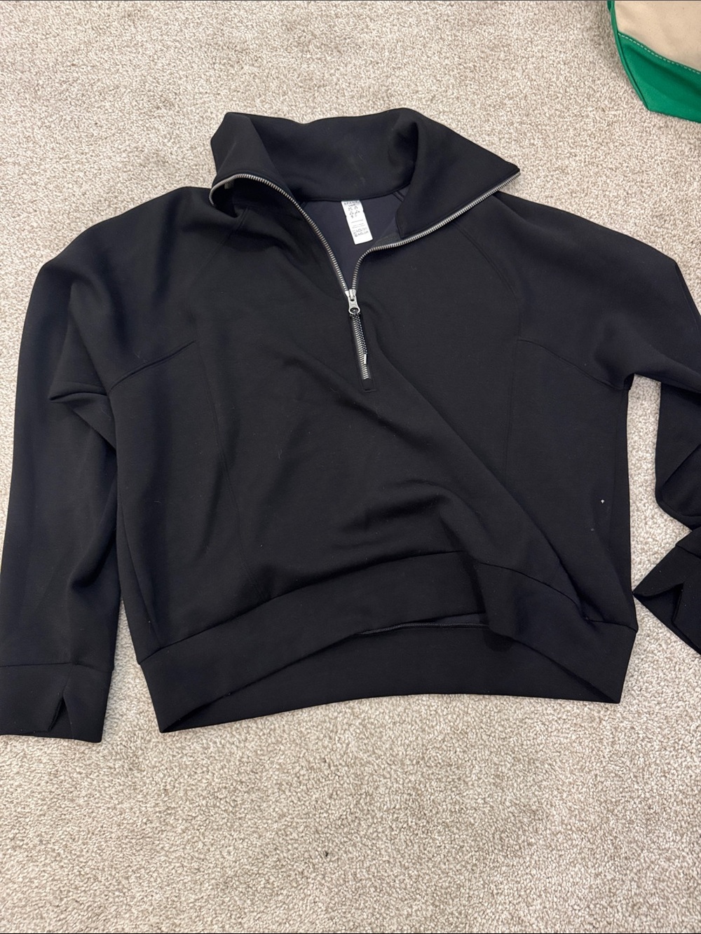 SPANX Black Half-Zip Pullover